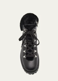 AquataliaCoralie Leather & Shearling Hiking Boots