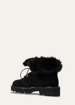 AquataliaEva Faux Shearling-Lined Suede Hiker Booties