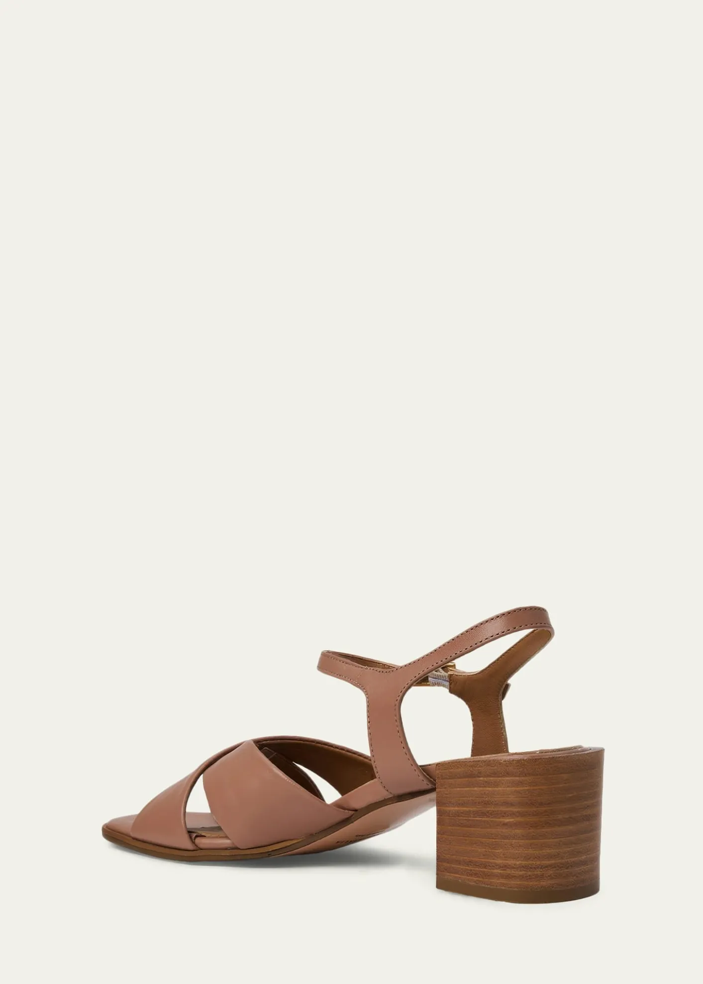 Aquatalia55mm Domenica Leather Block-Heel Sandals