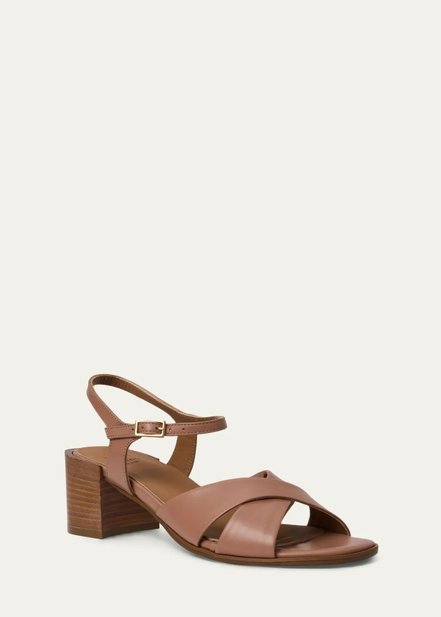 Aquatalia55mm Domenica Leather Block-Heel Sandals