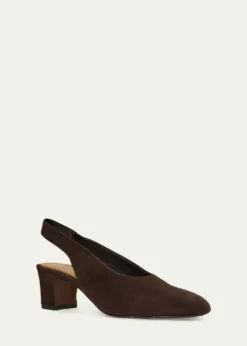 Aquatalia50mm Trevi Suede Slingback Pumps