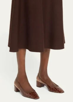 AquazzuraGinza Croco Slingback Ballerina Pumps