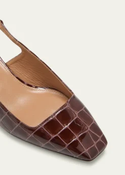 AquazzuraGinza Croco Slingback Ballerina Pumps