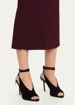 Aquazzura85mm Lisa Suede Lace-Up Sandals