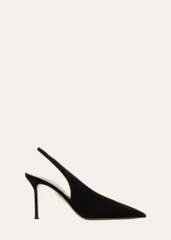 Aquazzura85mm Voltaire Suede Slingback Pumps