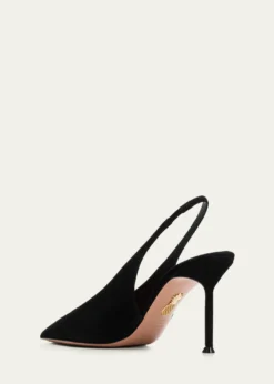 Aquazzura85mm Voltaire Suede Slingback Pumps