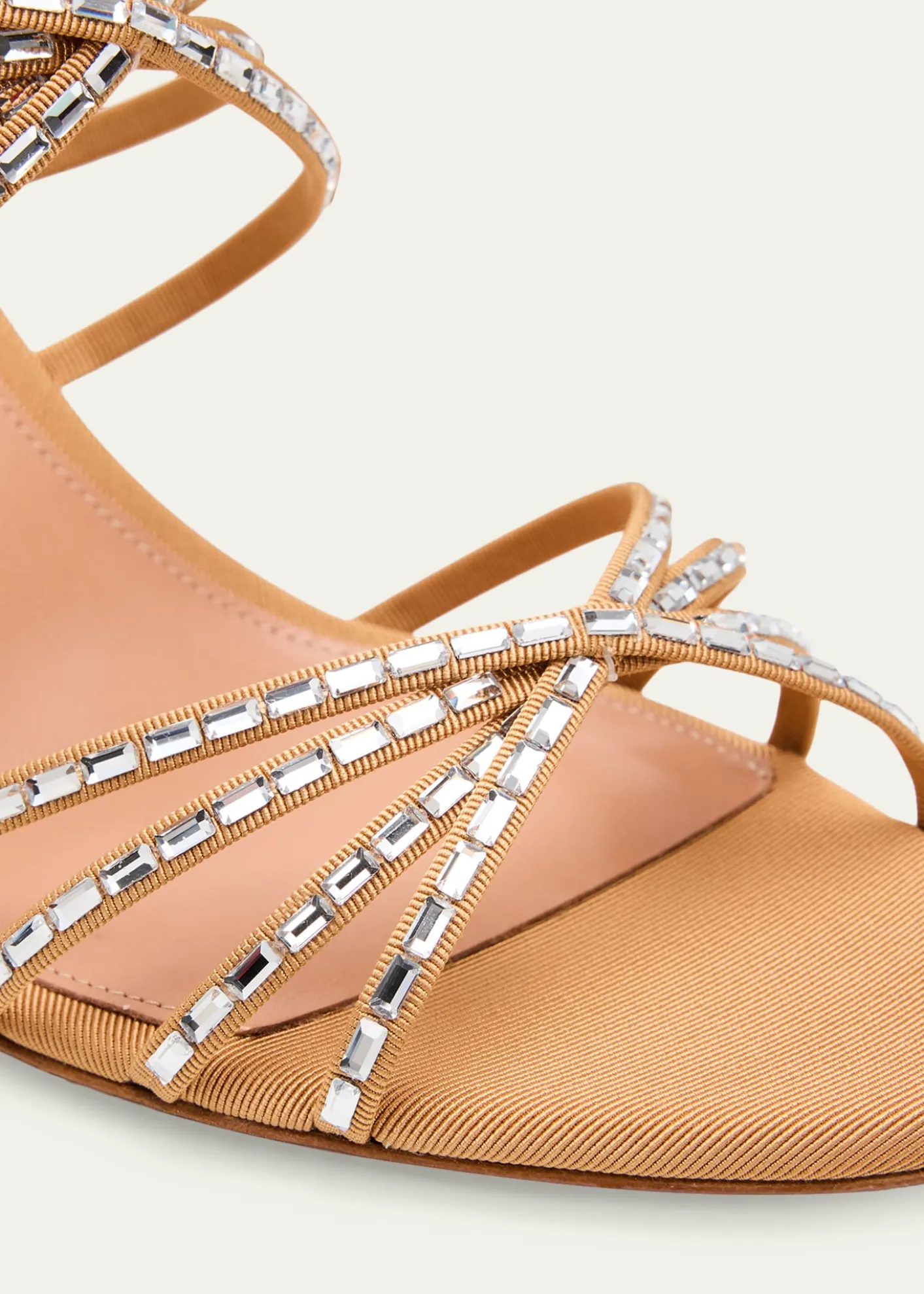AquazzuraTell Me Crystal 75mm Grosgrain Sandals