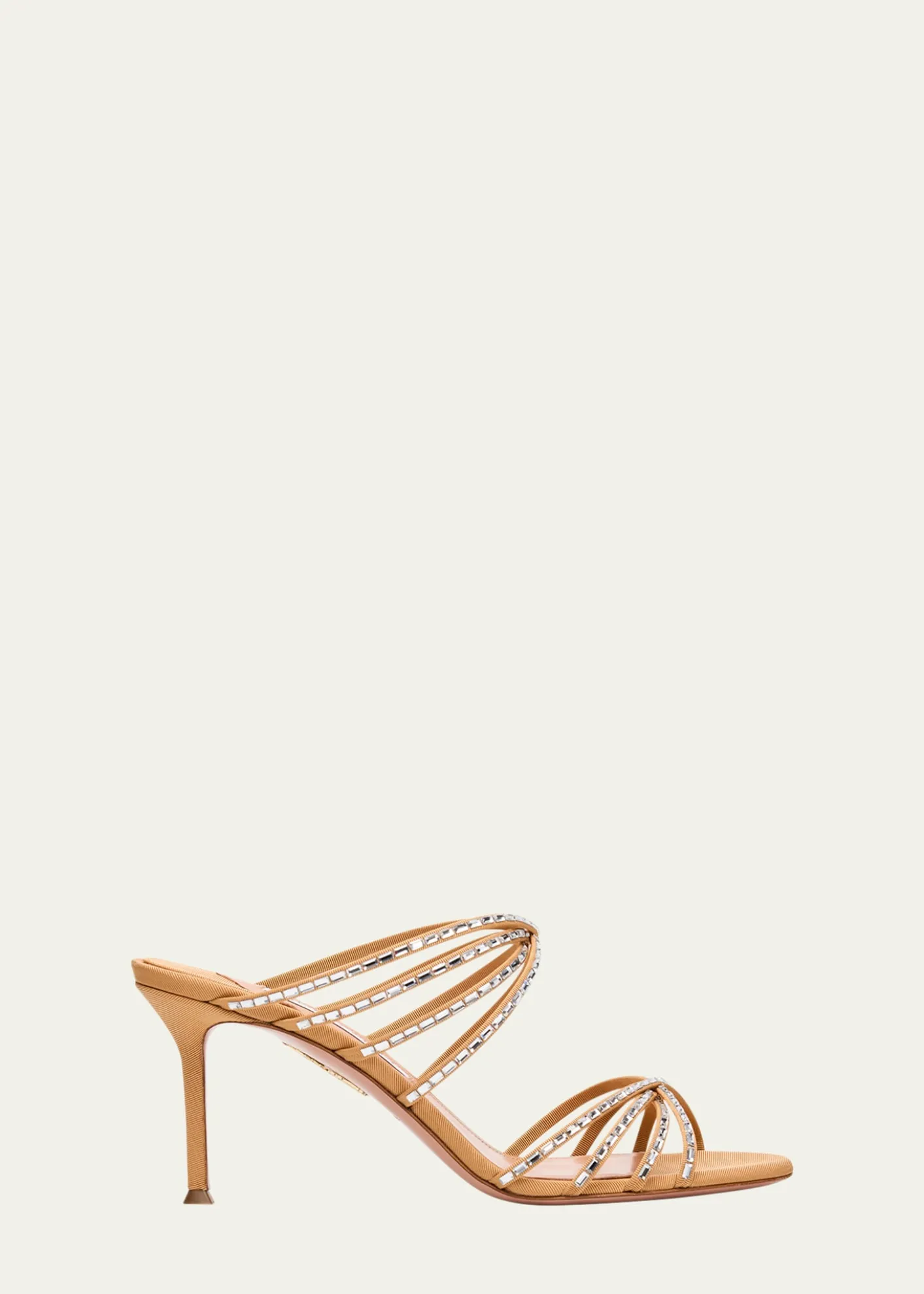 AquazzuraTell Me Crystal 75mm Grosgrain Sandals