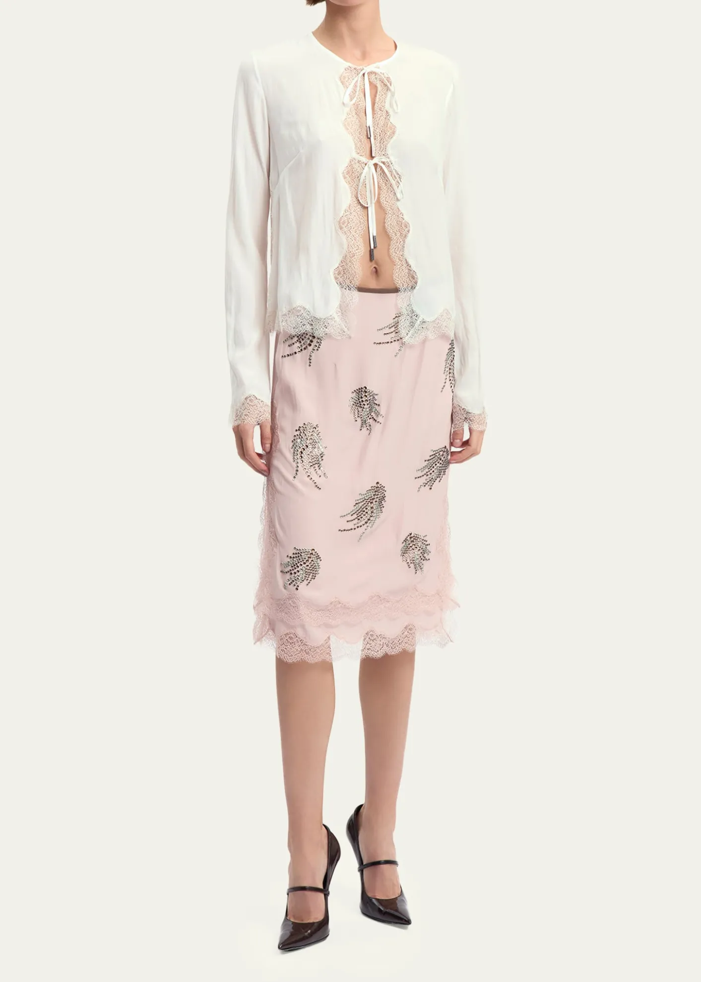 16ARLINGTONFilipa Tie-Front Silk Cardigan