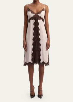 16ARLINGTONLaura Silk Midi Slip Dress