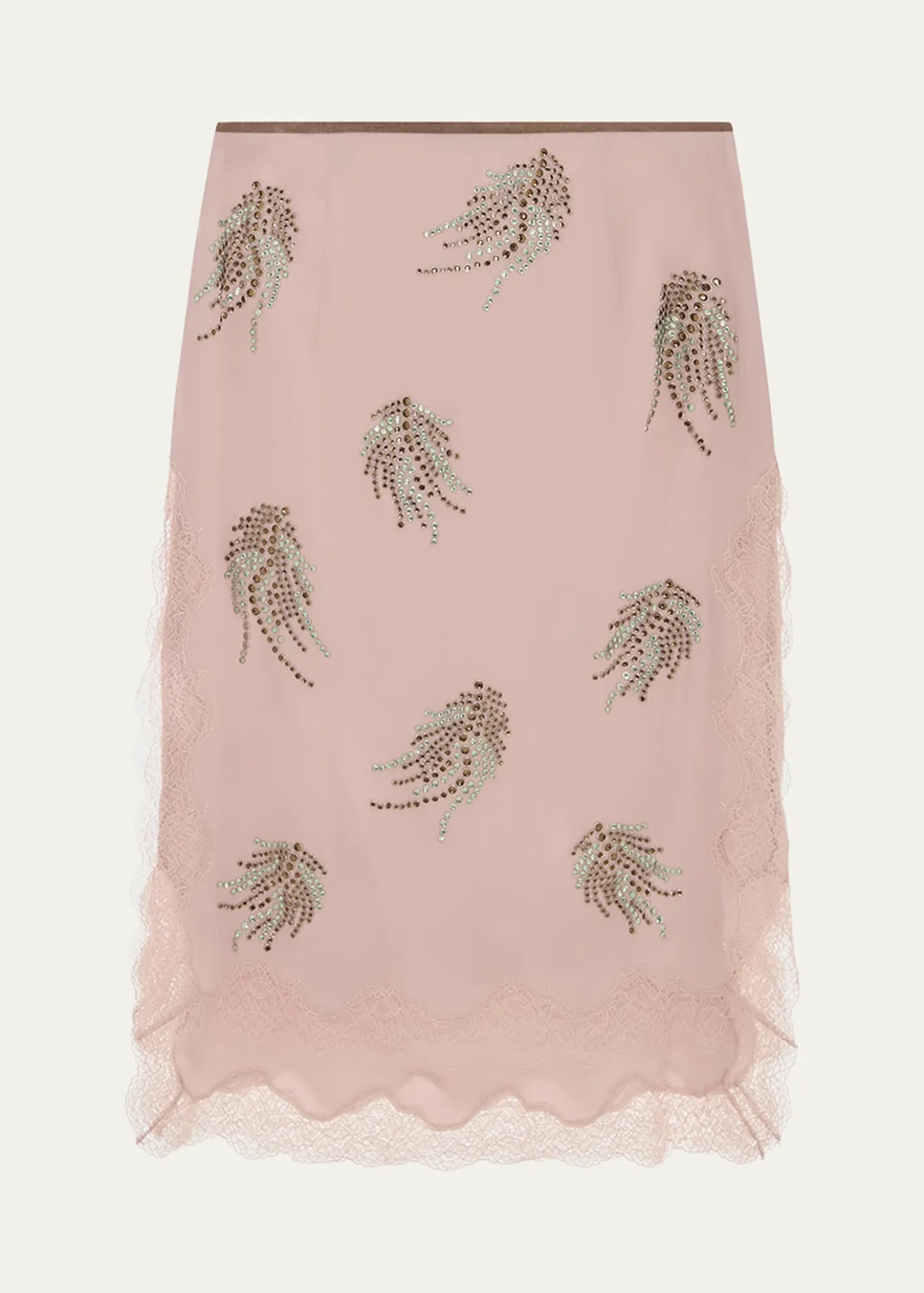 16ARLINGTONLiri Embellished Silk Midi Skirt