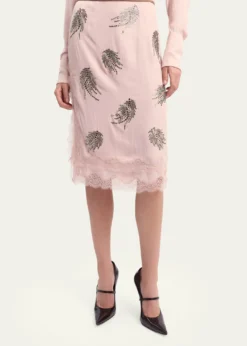 16ARLINGTONLiri Embellished Silk Midi Skirt