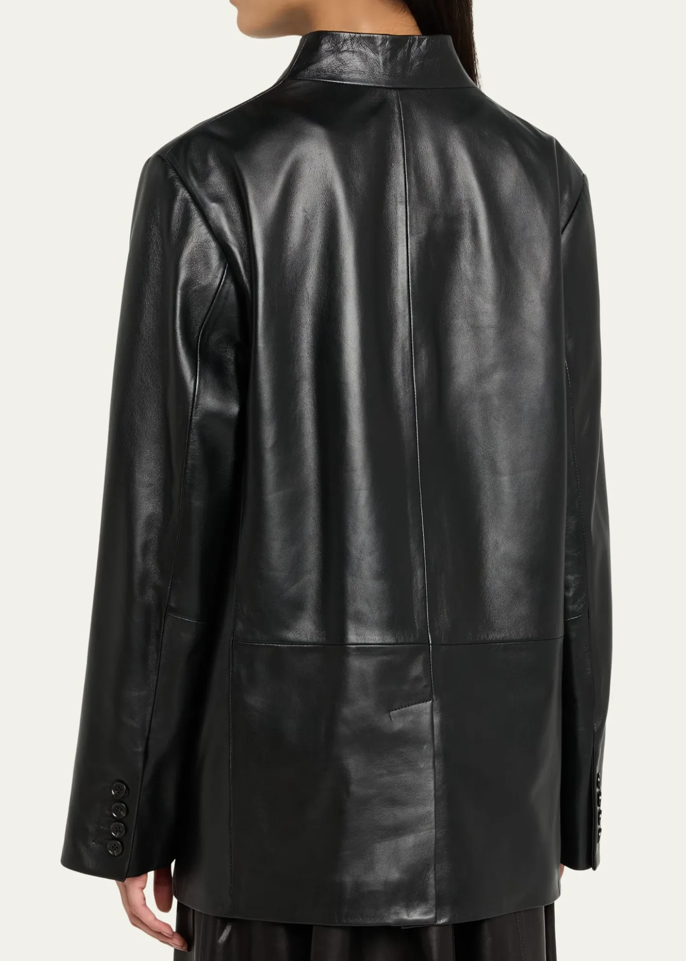ArmaJuno Button-Down Leather Jacket