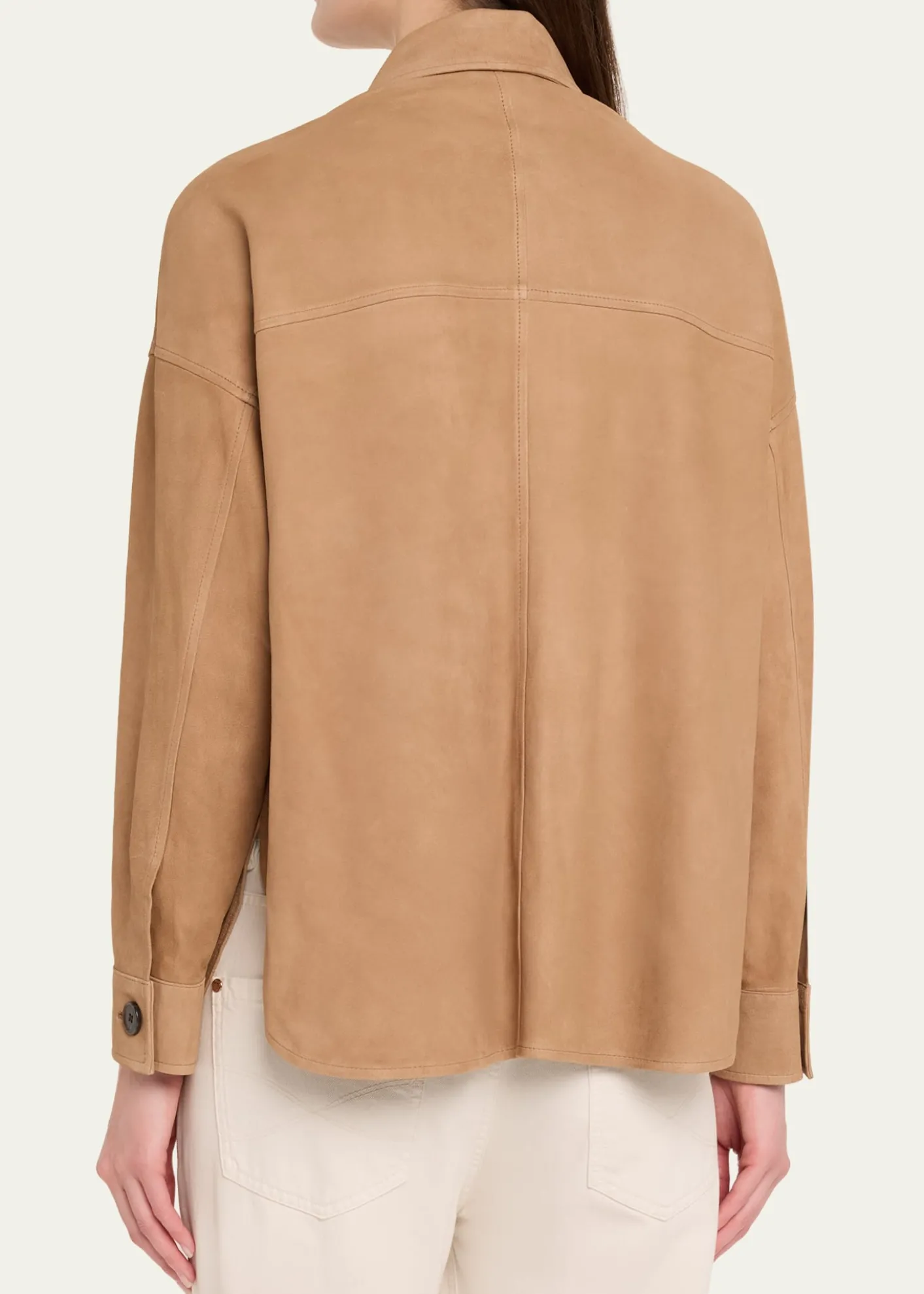 ArmaKaylee Button-Down Lambskin Suede Jacket