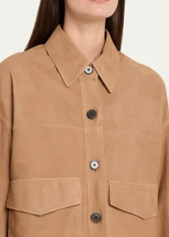 ArmaKaylee Button-Down Lambskin Suede Jacket
