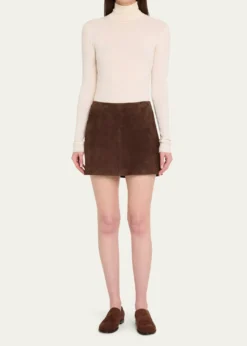 ArmaMelody A-Line Suede Mini Skirt