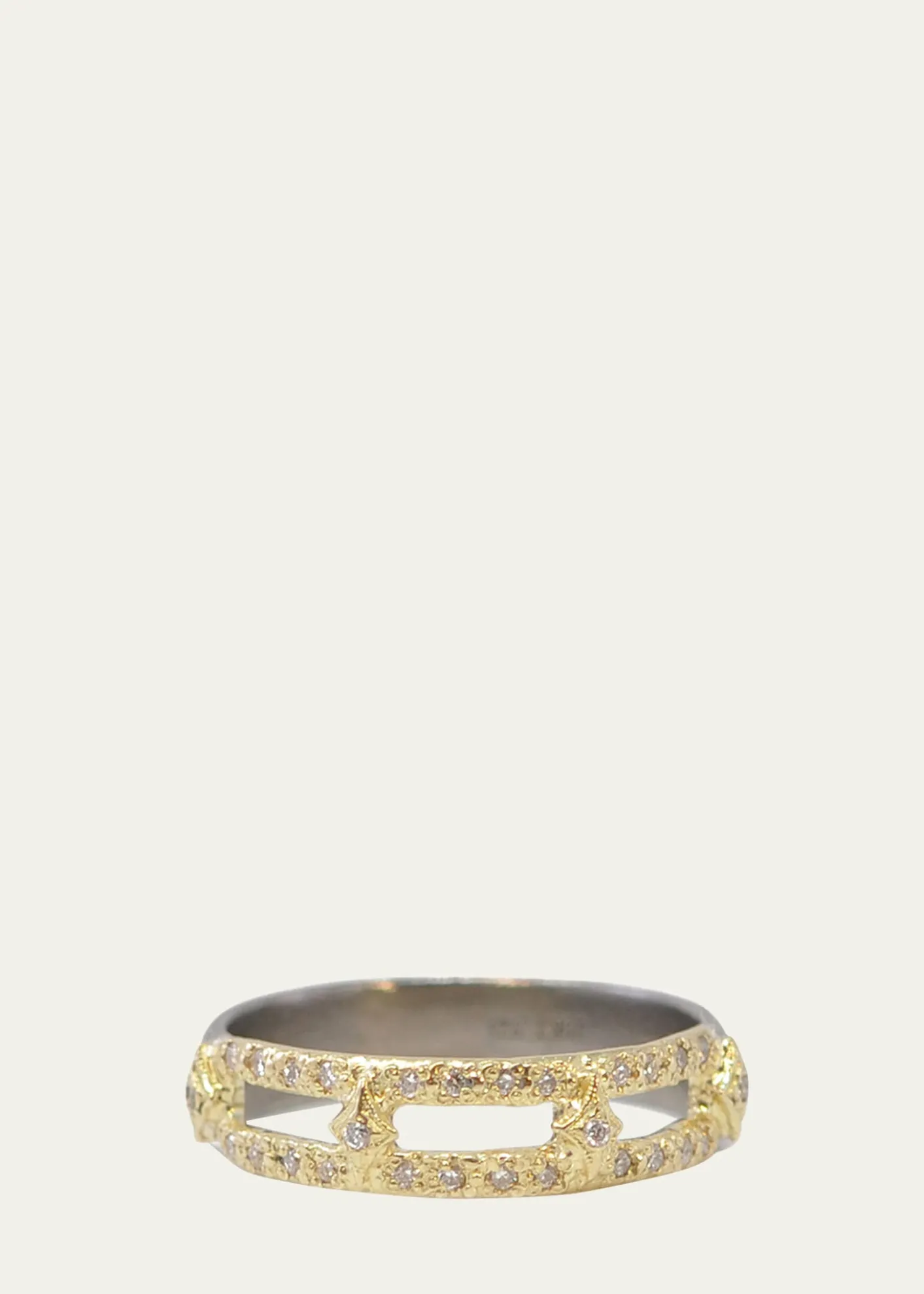 Armenta18K Yellow Gold and Sterling Silver Ring with White Diamonds