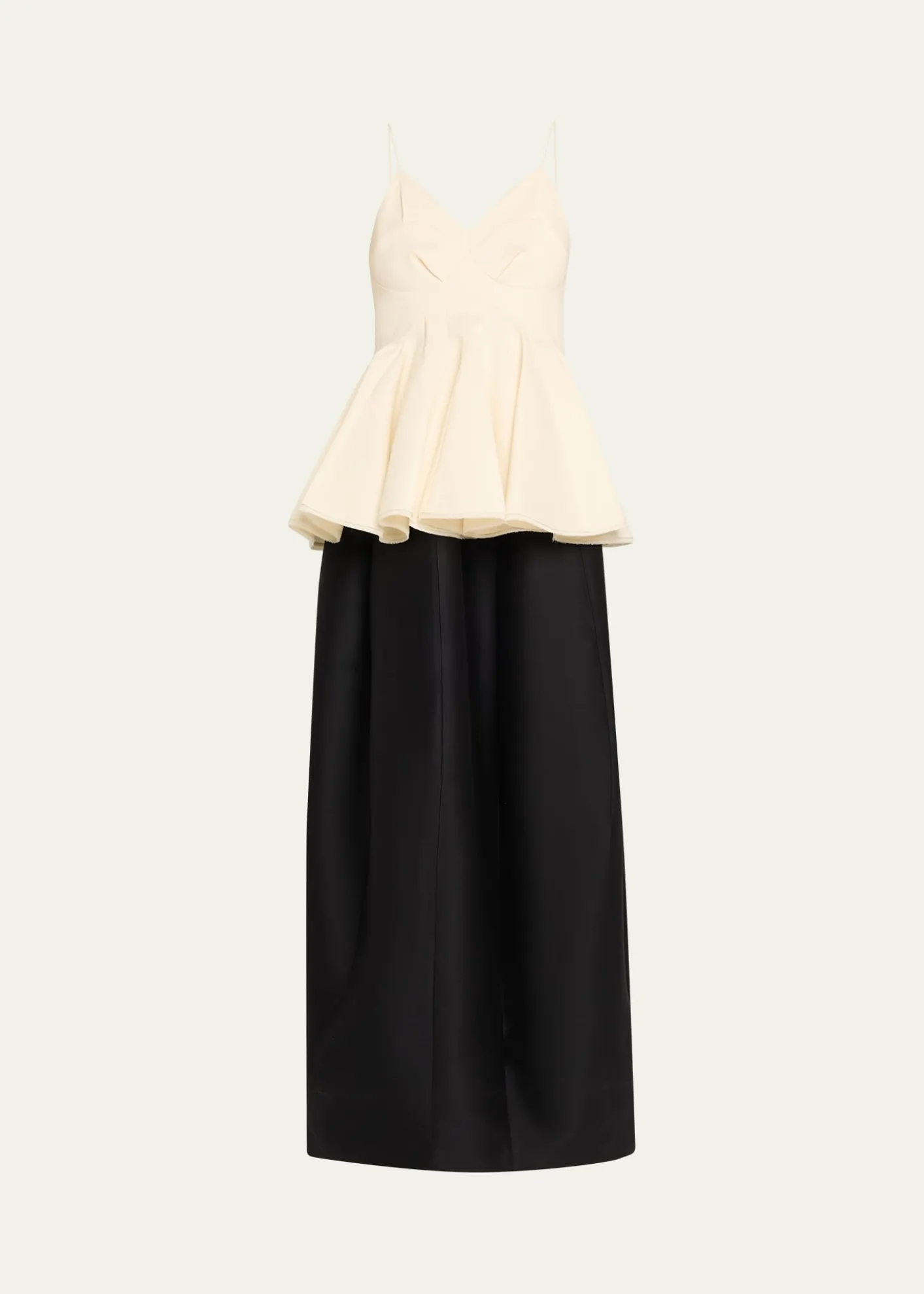 ASHLYNAmell Persimmon Wool-Taffeta Peplum Maxi Dress