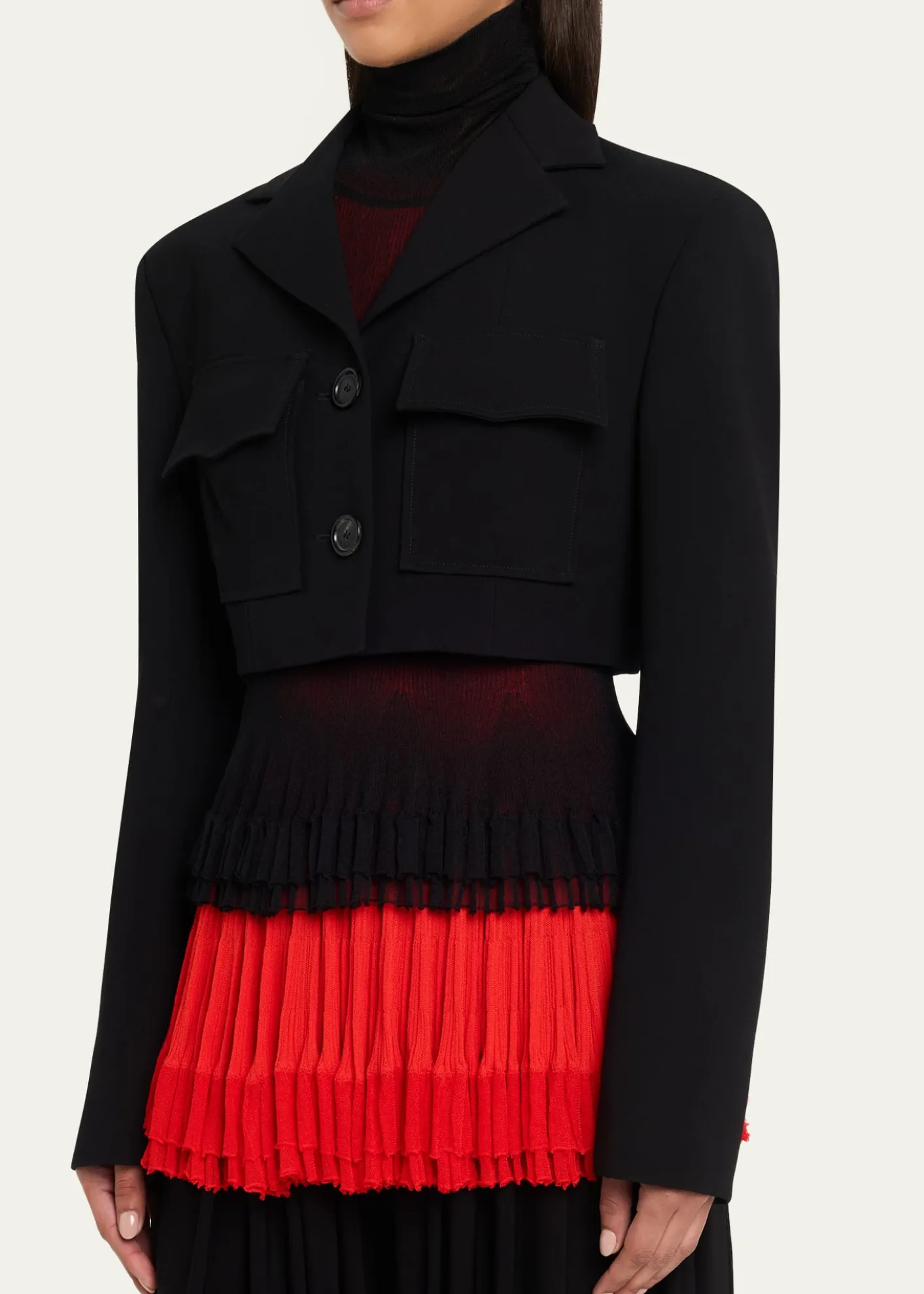 ASHLYNElizabeth Flap-Pocket Buttoned Jacket