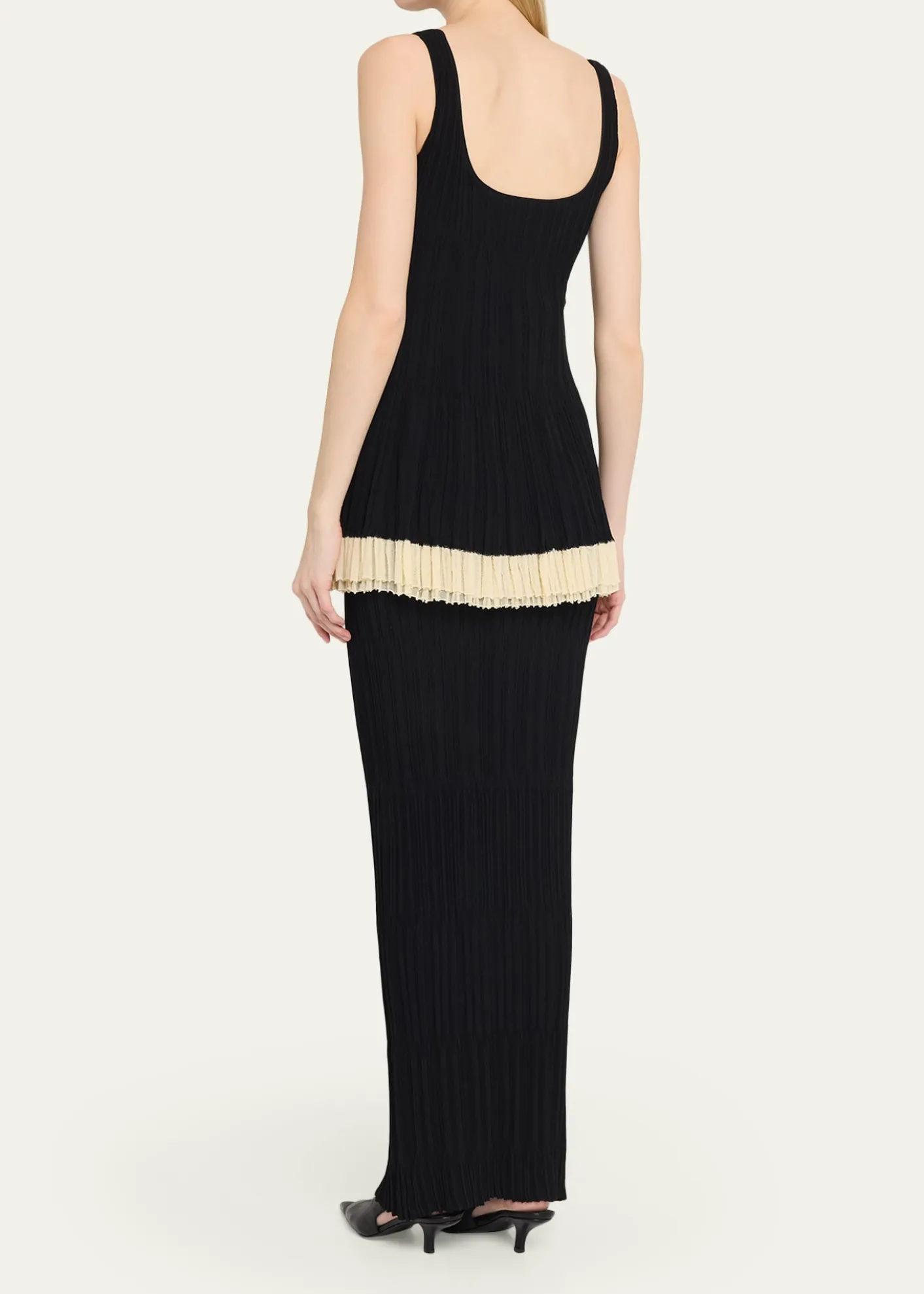 ASHLYNKishi Sleeveless Pleated Knit Layered Dress