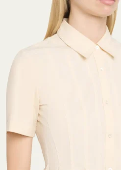 ASHLYNLulu Pleated Peplum Button-Down Shirt