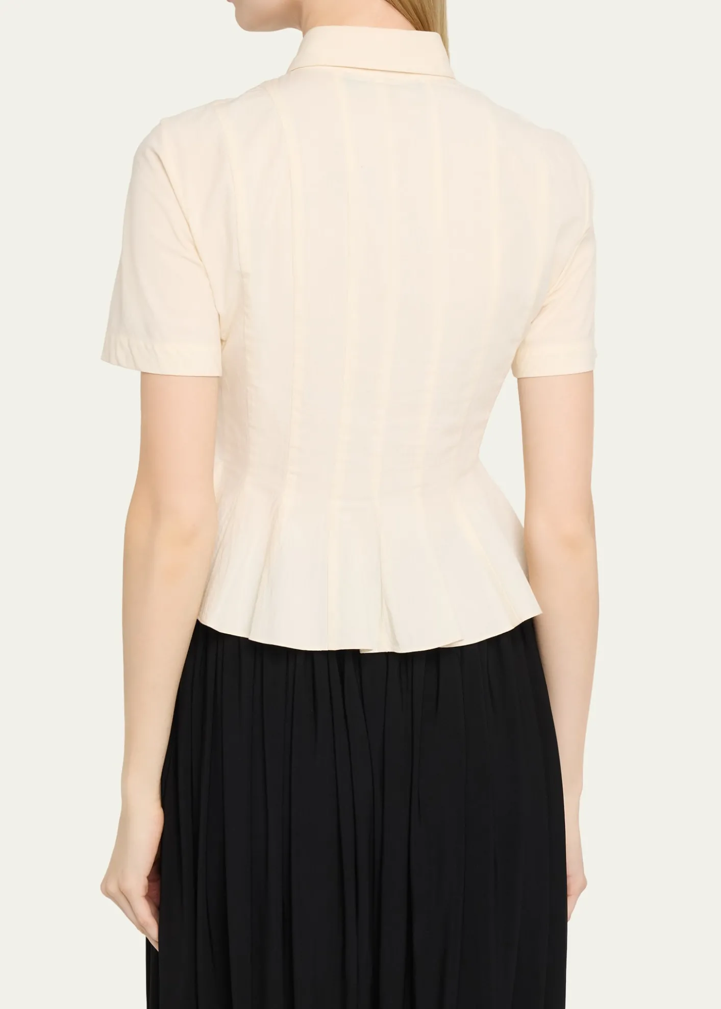 ASHLYNLulu Pleated Peplum Button-Down Shirt