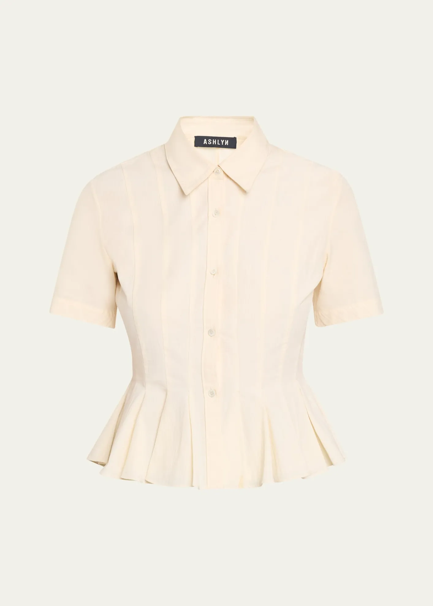 ASHLYNLulu Pleated Peplum Button-Down Shirt