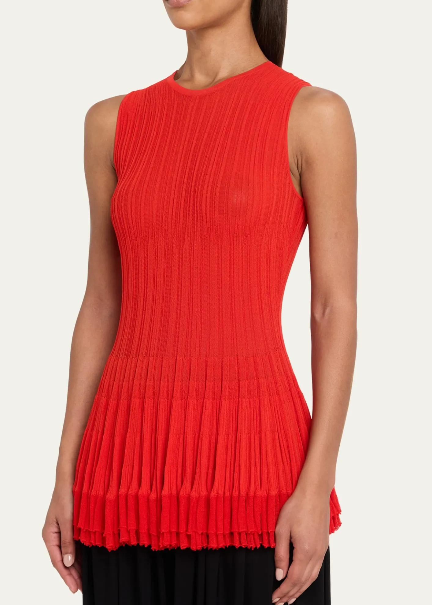 ASHLYNShino Ruffle Rib Knit Tank Top