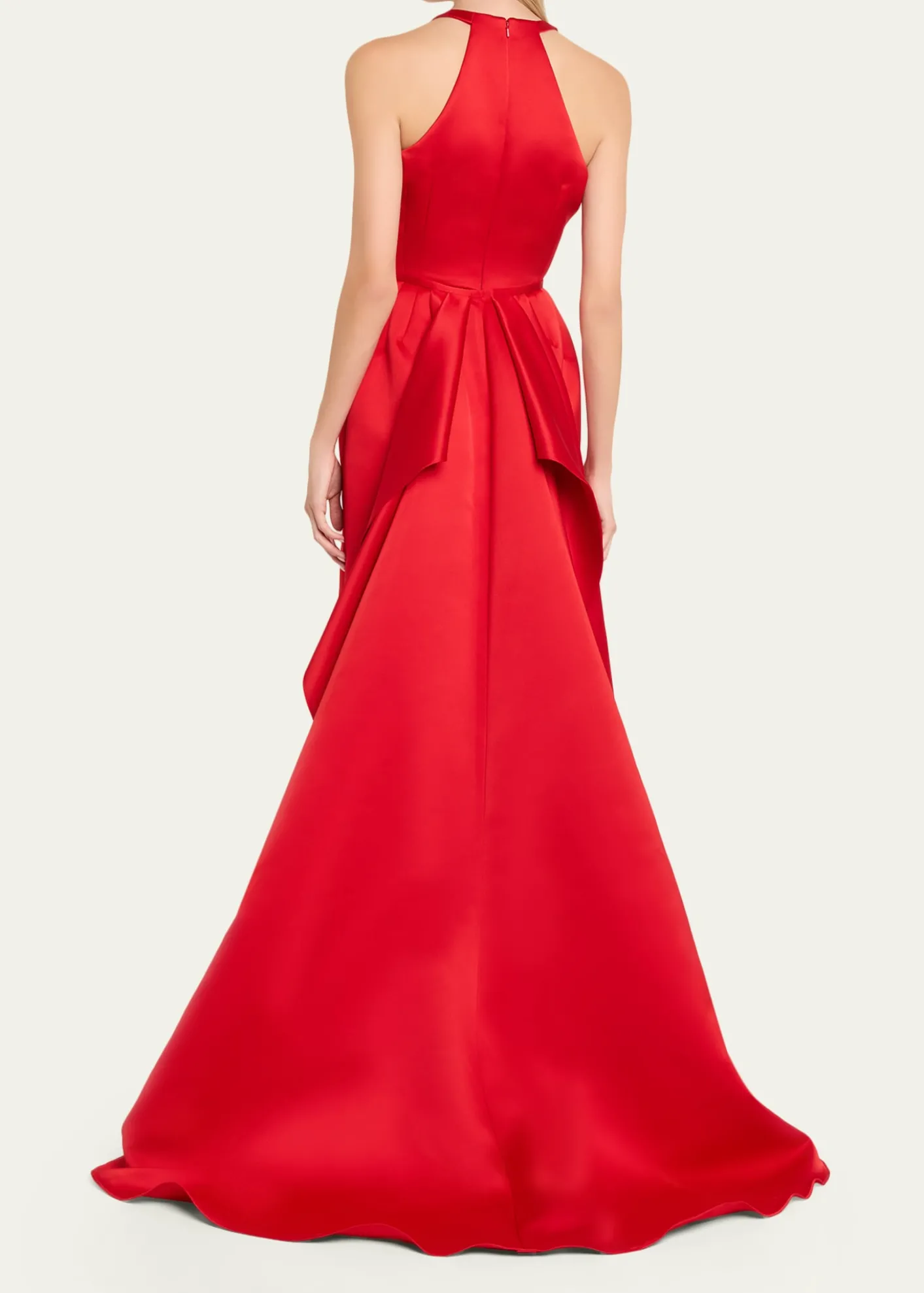 Atelier Prabal GurungCaroline Satin Halter Column Gown With Detachable Train