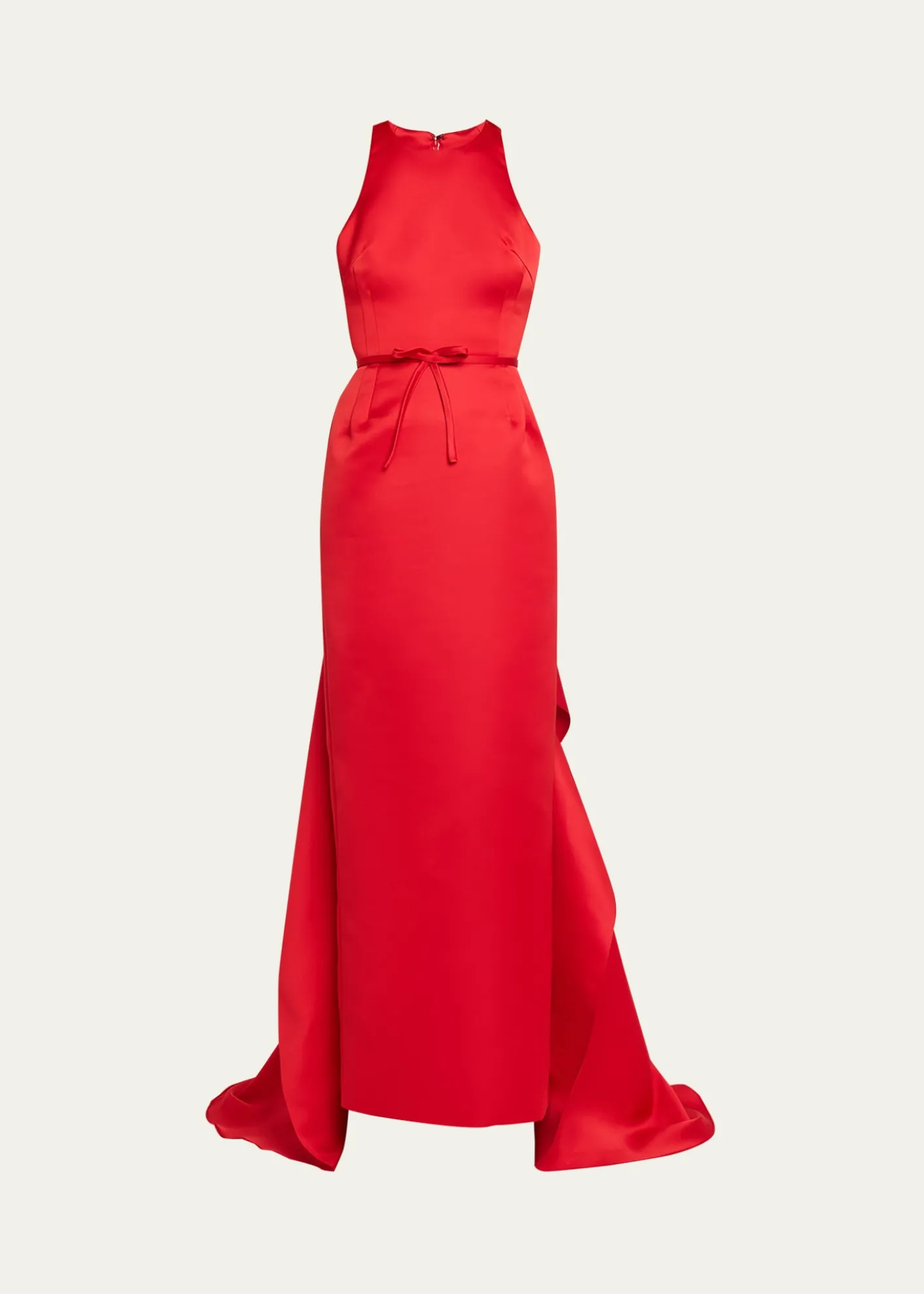 Atelier Prabal GurungCaroline Satin Halter Column Gown With Detachable Train