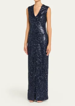 Atelier Prabal GurungEva Sequined Sleeveless Column Gown