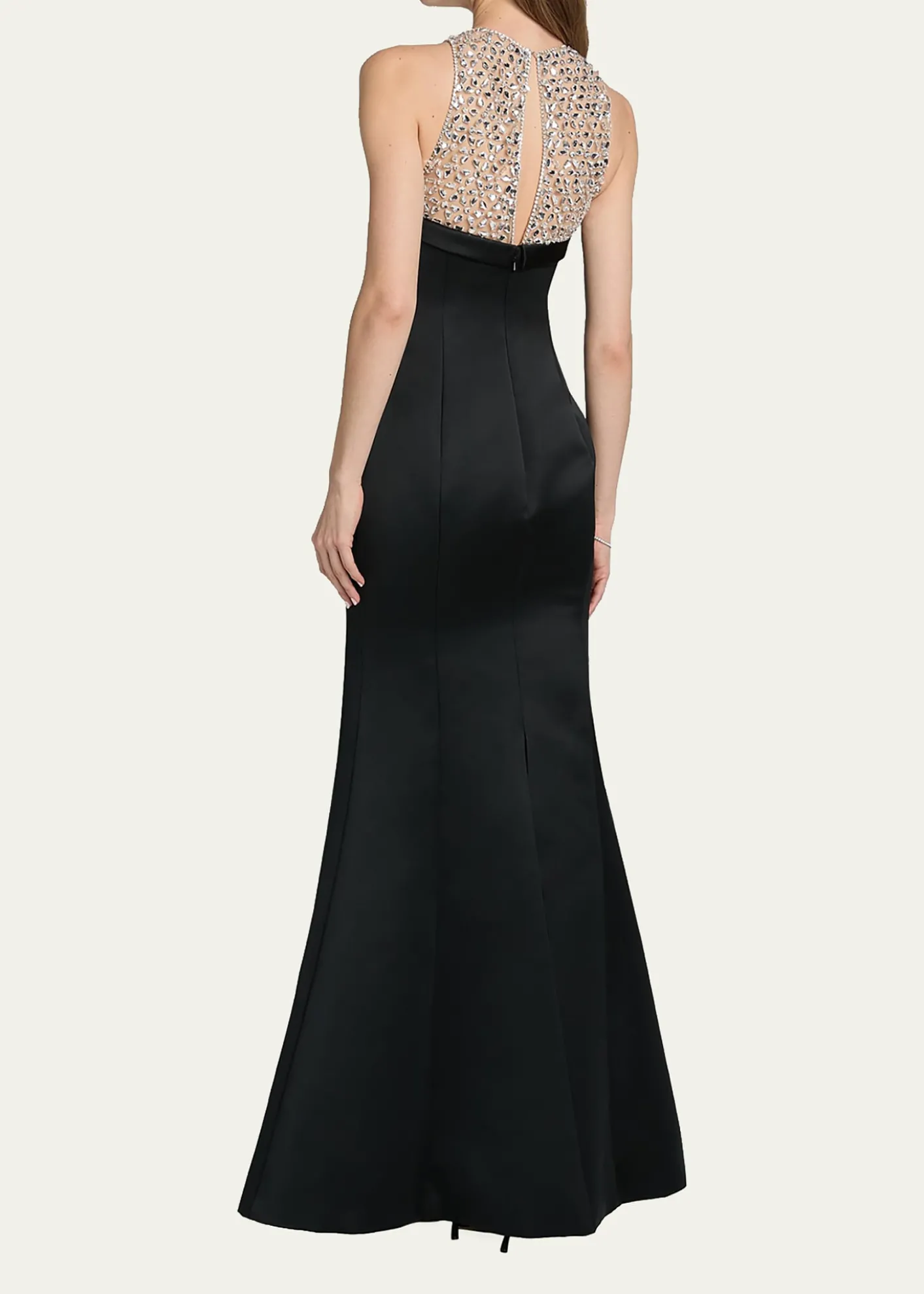 Atelier Prabal GurungHunter Crystal And Satin Halter Trumpet Gown