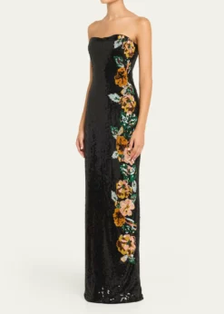 Atelier Prabal GurungShalom Strapless Floral Sequined Gown