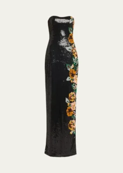 Atelier Prabal GurungShalom Strapless Floral Sequined Gown
