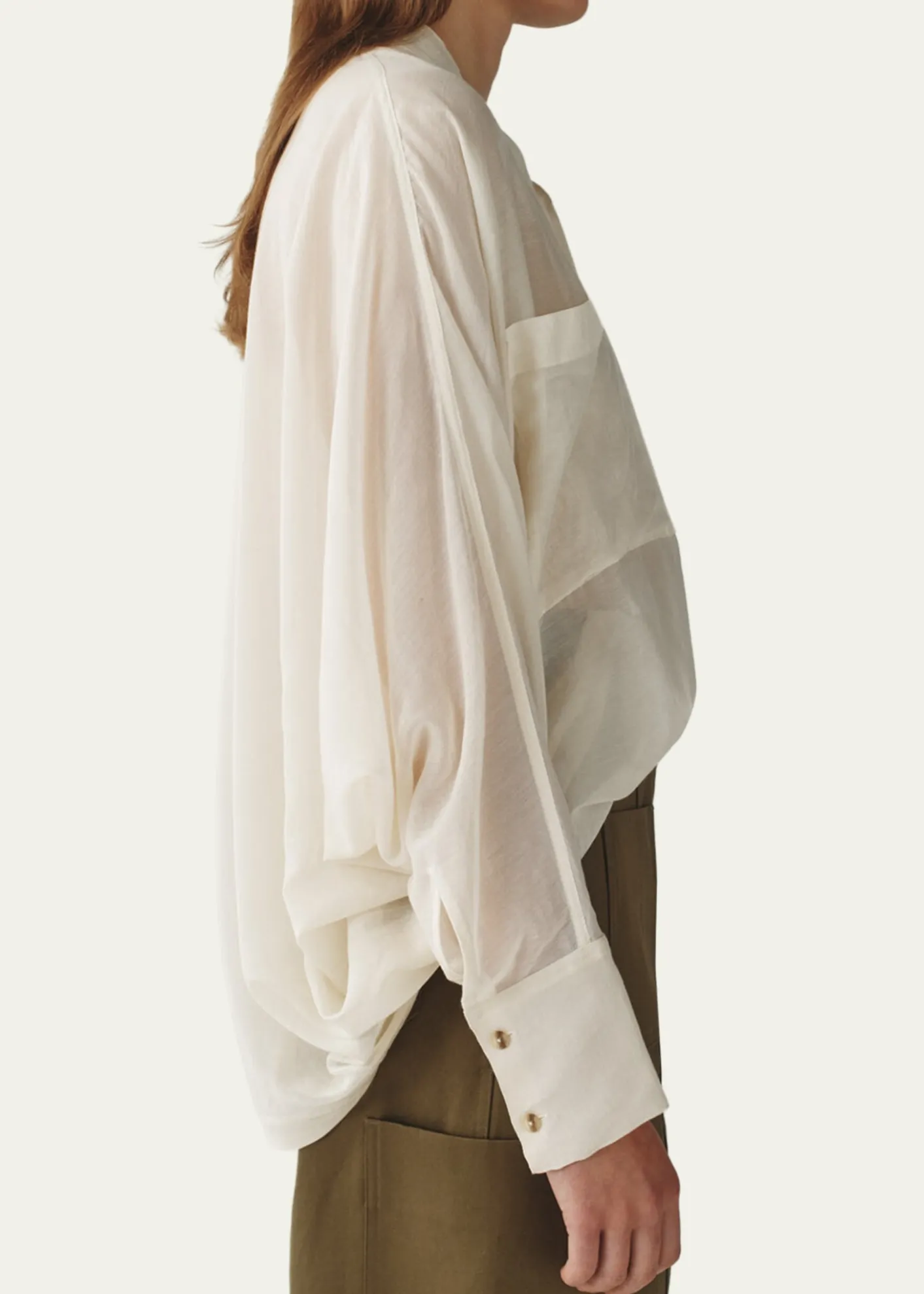 AtterseeSheer Cotton Voile Oversized Utility Shirt