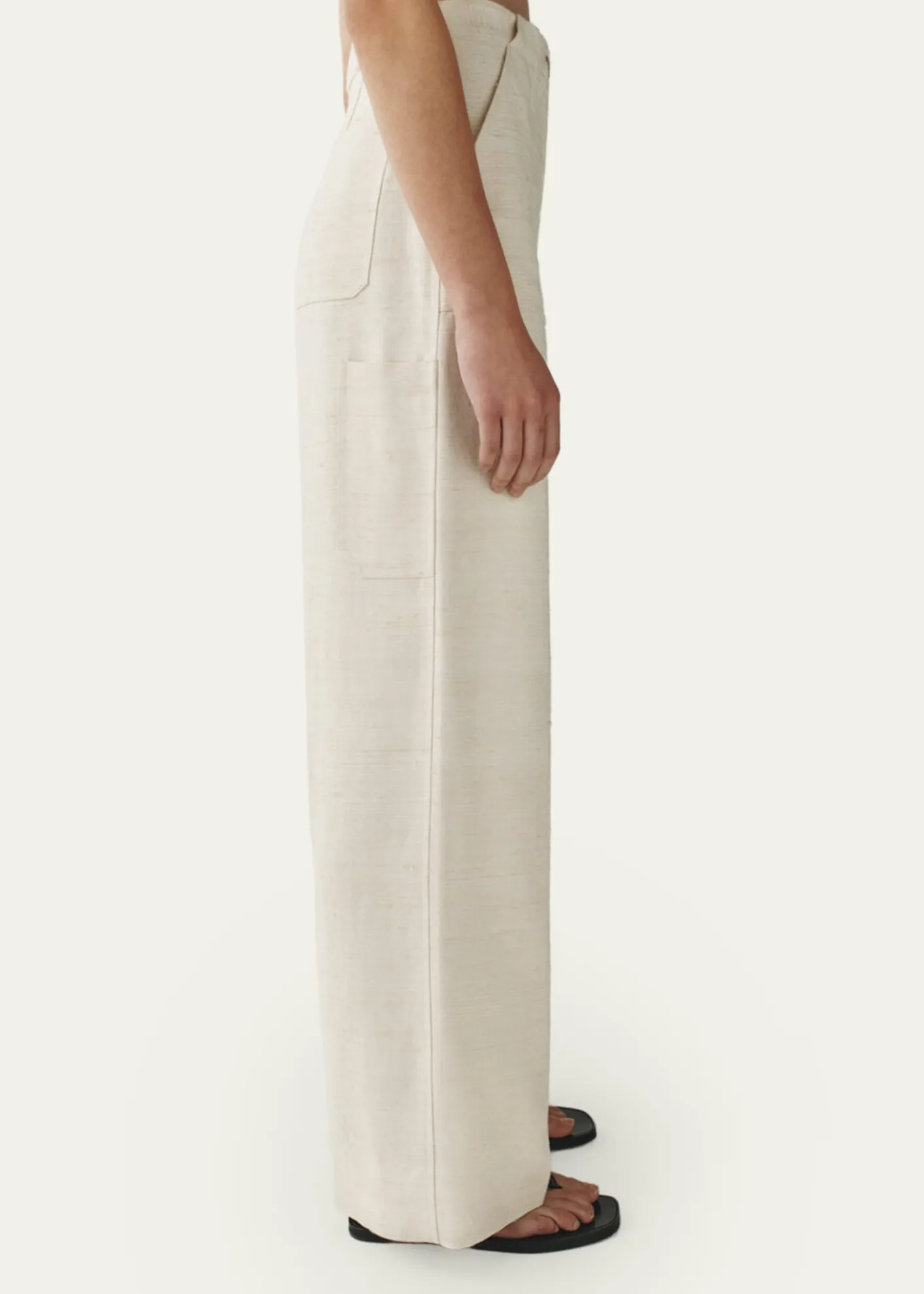 AtterseeSilk-Linen Wide-Leg Utility Trousers