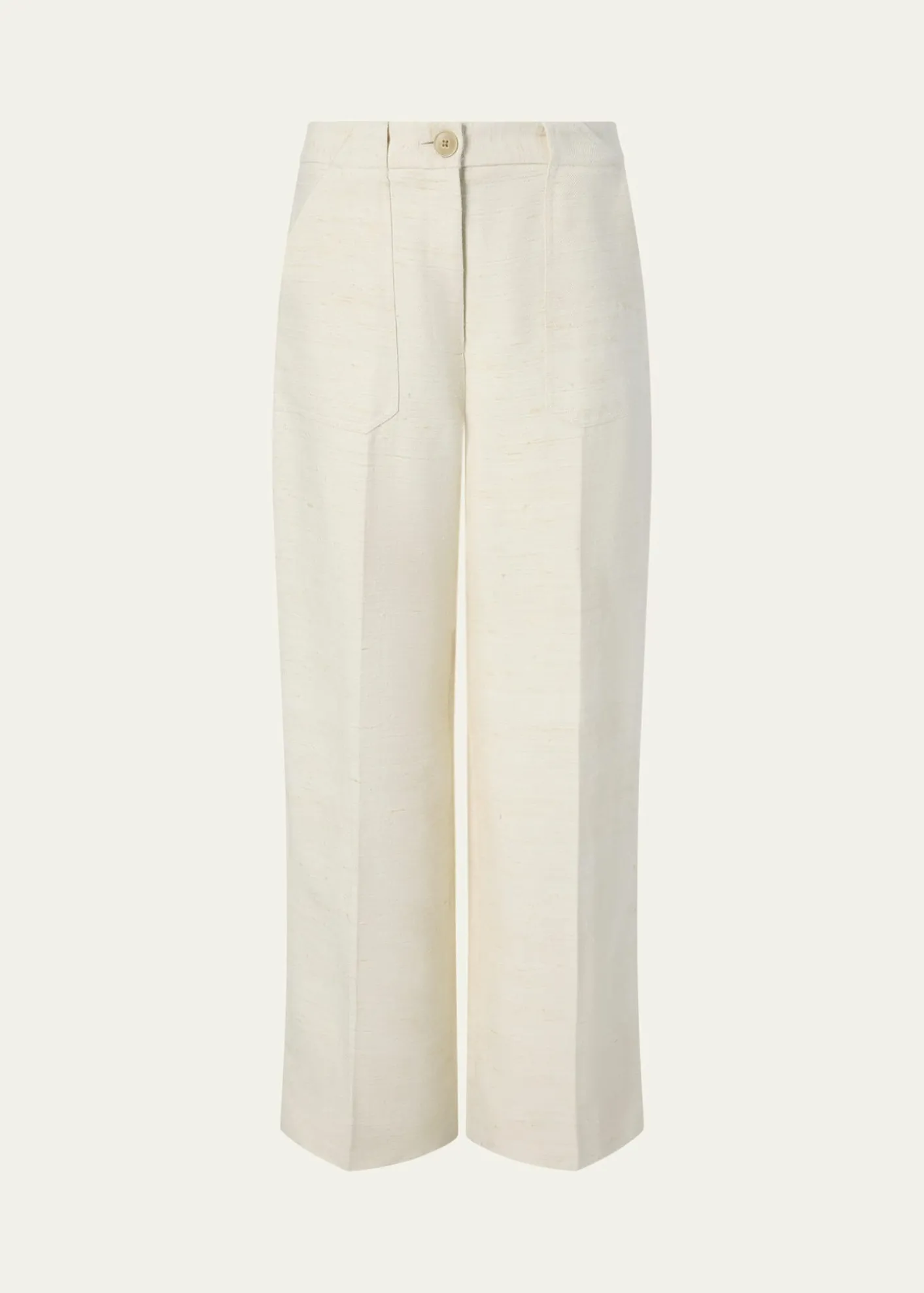 AtterseeSilk-Linen Wide-Leg Utility Trousers