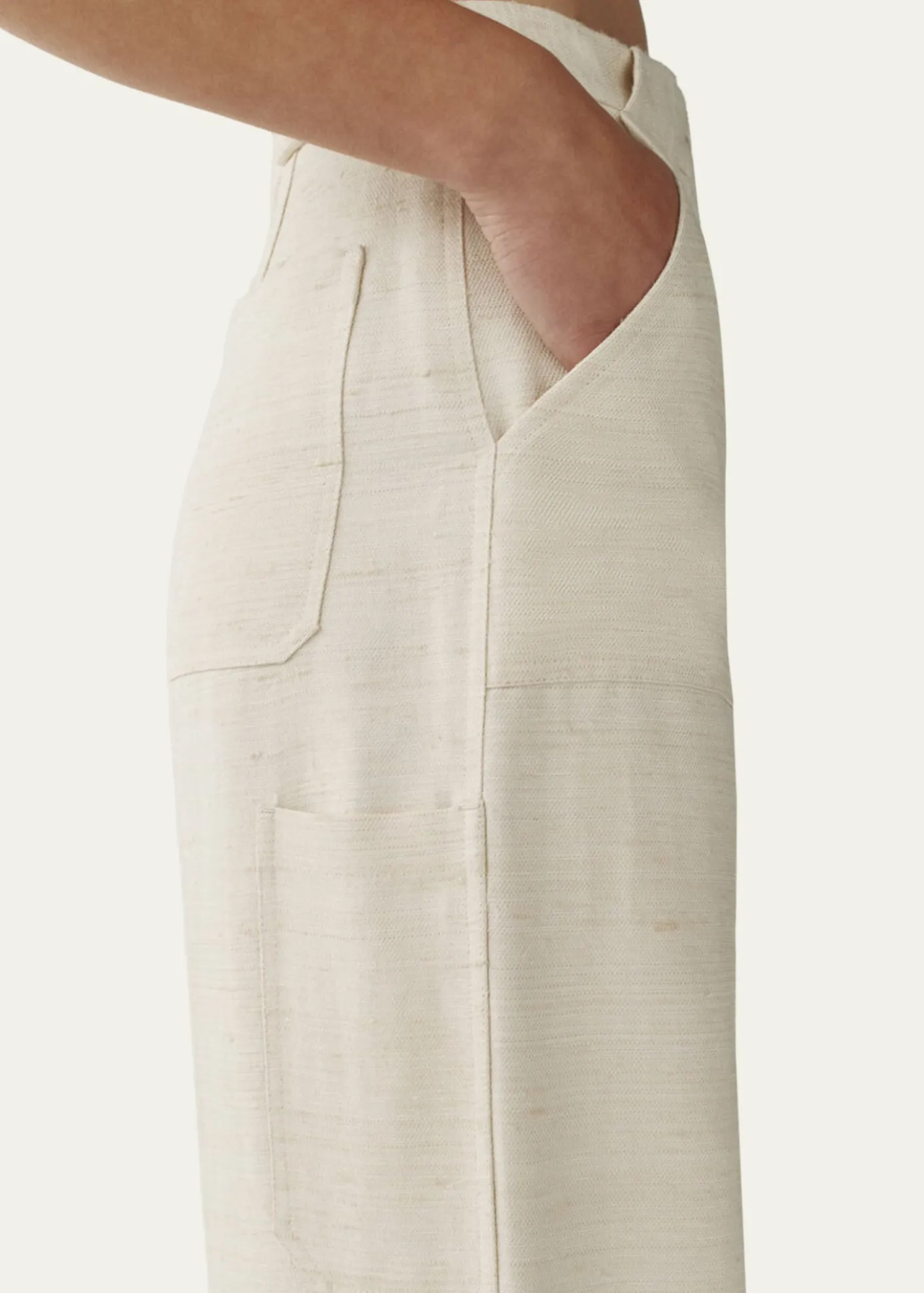 AtterseeSilk-Linen Wide-Leg Utility Trousers