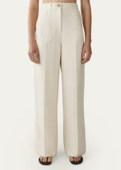 AtterseeSilk-Linen Wide-Leg Utility Trousers