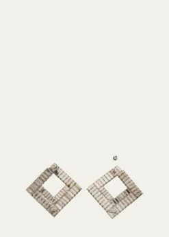 AudenBianca Square Forward-Facing Hoop Earrings, Clear