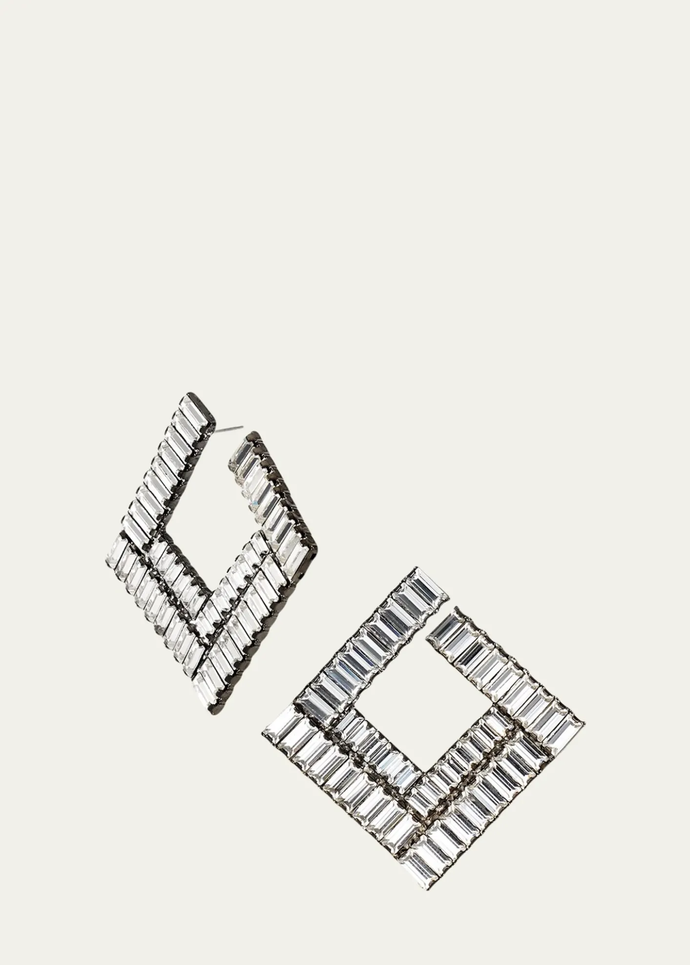 AudenBianca Square Forward-Facing Hoop Earrings, Clear