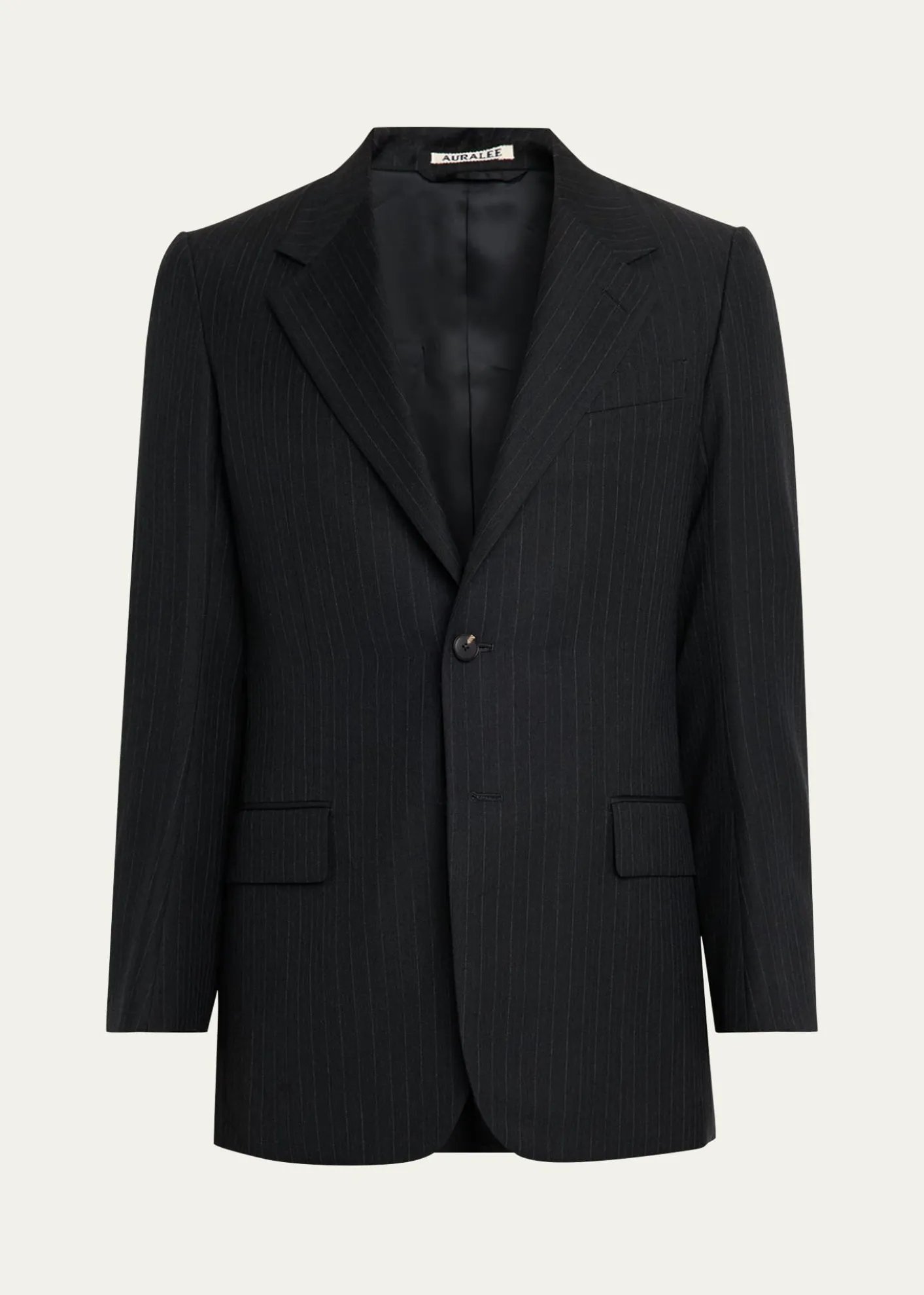 AURALEEMen's Wool Hairline Stripe Two-Button Sport Coat