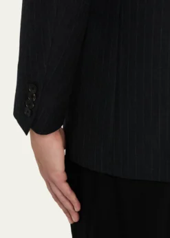AURALEEMen's Wool Hairline Stripe Two-Button Sport Coat