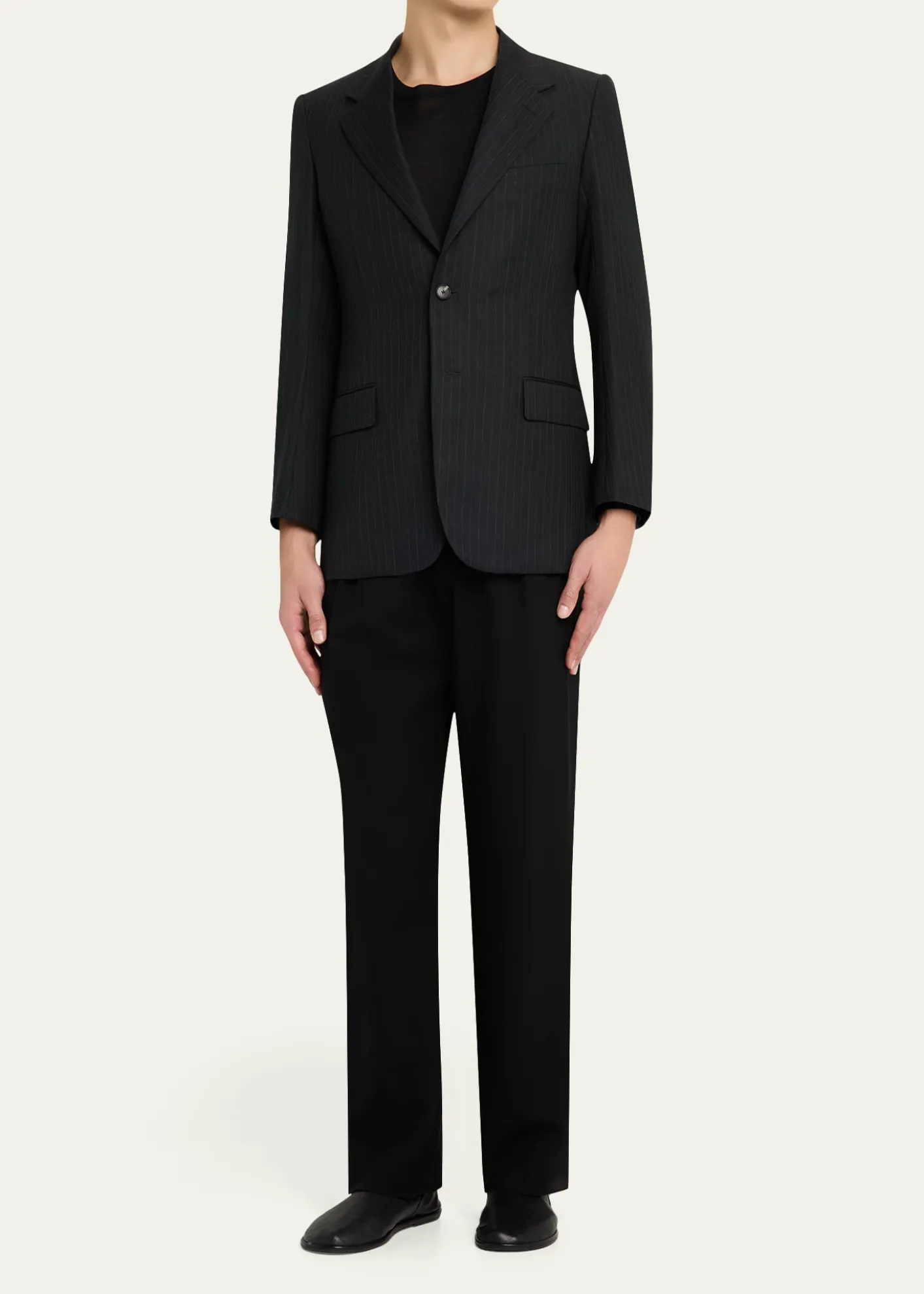 AURALEEMen's Wool Hairline Stripe Two-Button Sport Coat