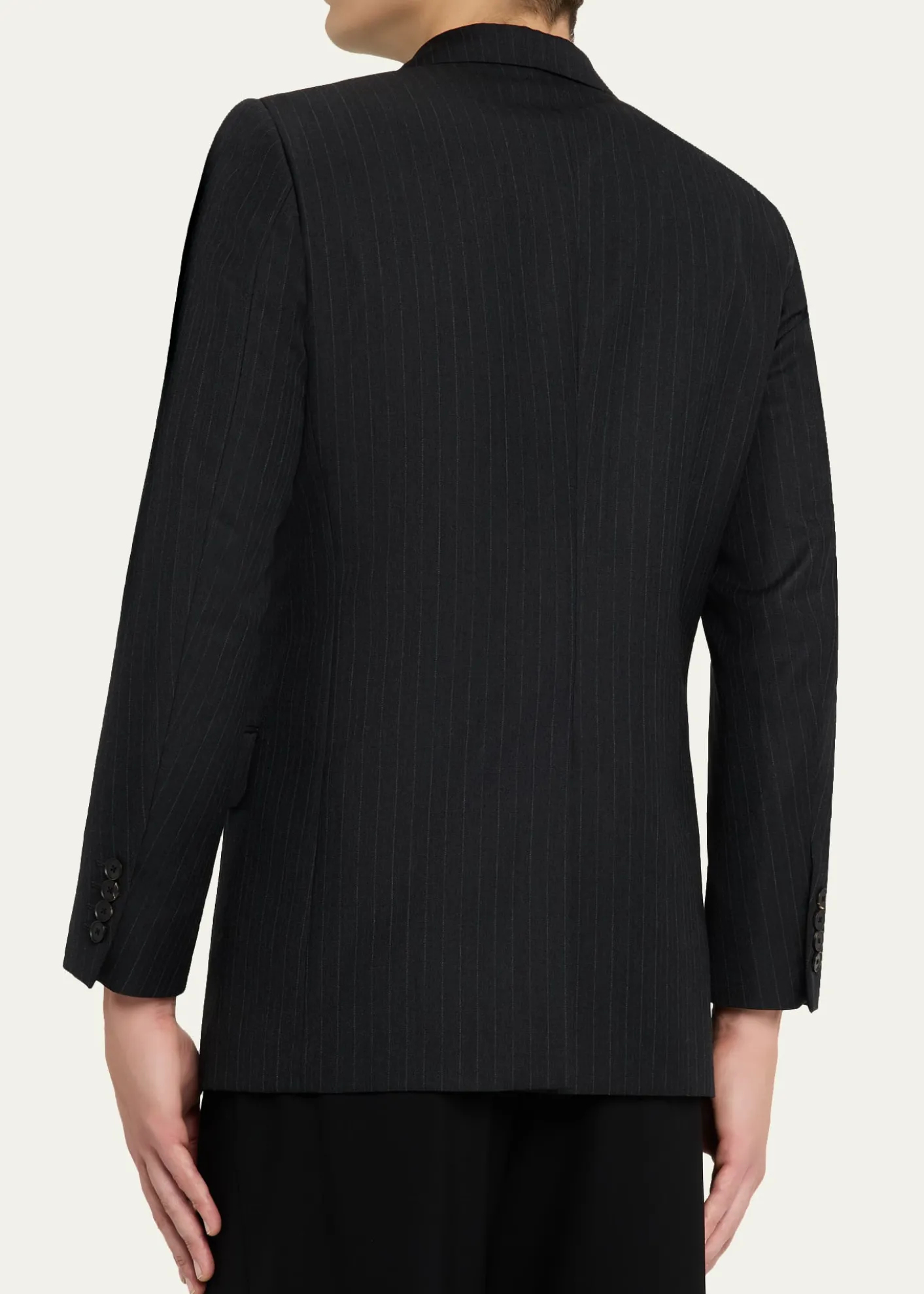 AURALEEMen's Wool Hairline Stripe Two-Button Sport Coat
