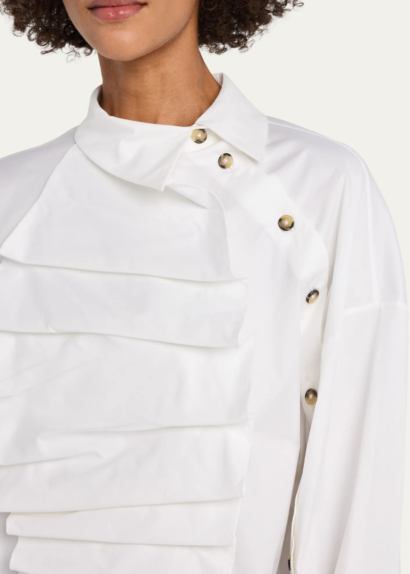 A.W.A.K.E. MODELong-Sleeve Poplin Bib Top