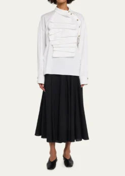 A.W.A.K.E. MODELong-Sleeve Poplin Bib Top