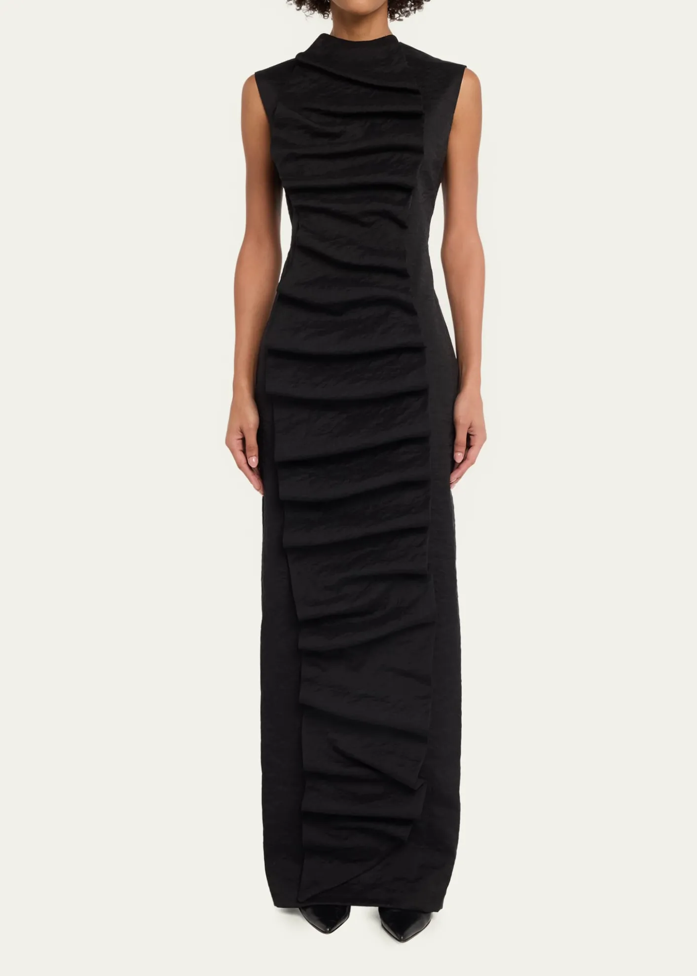 A.W.A.K.E. MODERuffled Bib Maxi Dress