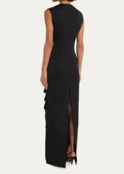 A.W.A.K.E. MODERuffled Bib Maxi Dress
