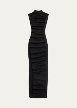 A.W.A.K.E. MODERuffled Bib Maxi Dress